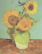 Vincent Van Gogh Three Sunflowers in a Vase (nn04) painting